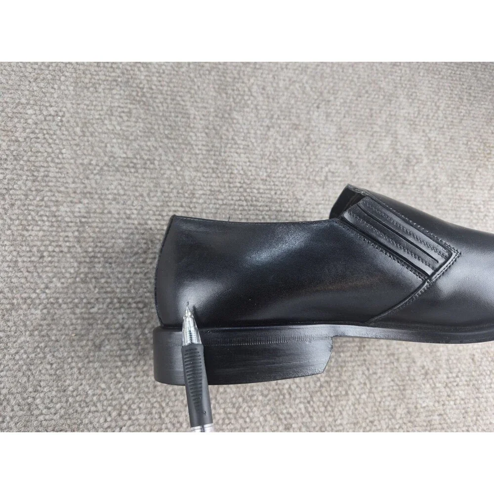 Bruno Magli Beltram Dress Shoes Loafers Men Sz 10.5M Black Leather Slip-On Italy